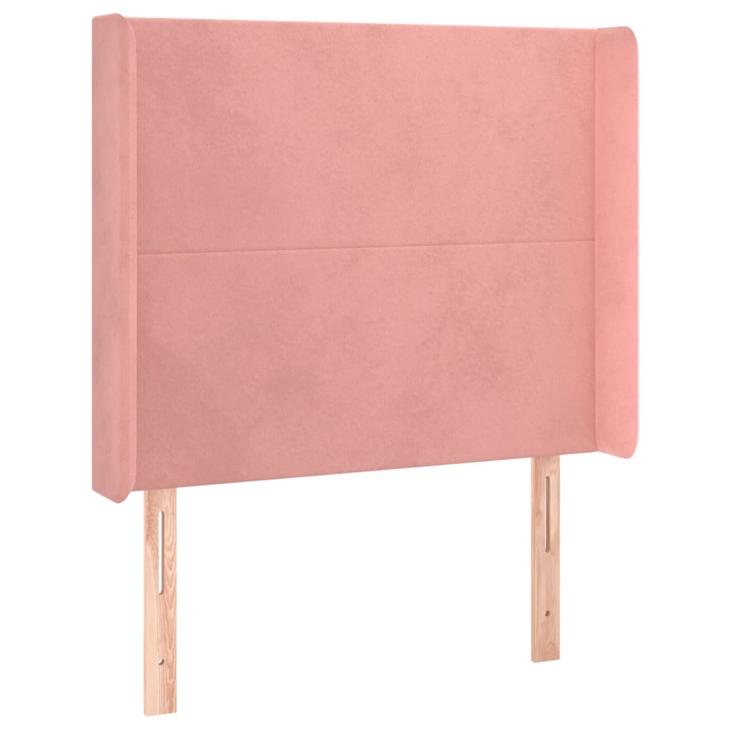 vidaXL Čelo postele typu ušák růžové 103x16x118/128 cm samet