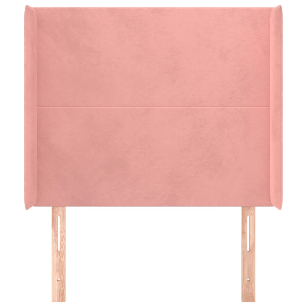 vidaXL Hoofdbord met randen 103x16x118/128 cm fluweel roze afbeelding