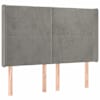 vidaXL voodipeats servadega, helehall, 147x16x118/128 cm, samet