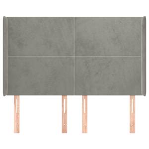 Čelo postele typu ušák světle šedé 147x16x118/128 cm samet - obrázek 3