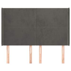 Čelo postele typu ušák tmavě šedé 147x16x118/128 cm samet - obrázek 3