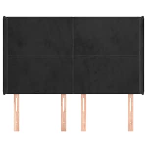 Čelo postele typu ušák černé 147x16x118/128 cm samet - obrázek 3