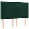 vidaXL voodipeats servadega, tumeroheline, 147x16x118/128 cm, samet