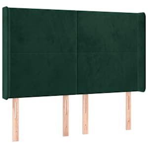 Čelo postele typu ušák tmavě zelená 147x16x118/128 cm samet - obrázek 2