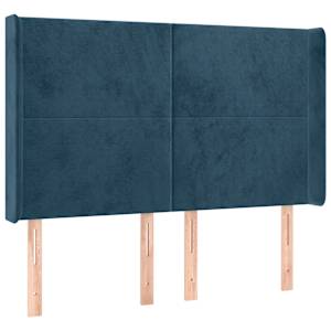 Čelo postele typu ušák tmavě modrá 147x16x118/128 cm samet - obrázek 2