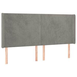 Čelo postele typu ušák světle šedé 163x16x118/128 cm samet - obrázek 2