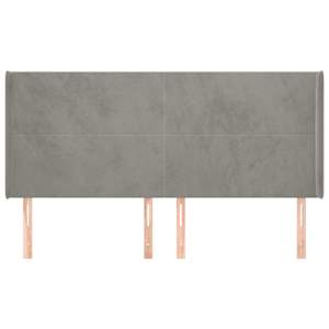Čelo postele typu ušák světle šedé 163x16x118/128 cm samet - obrázek 3
