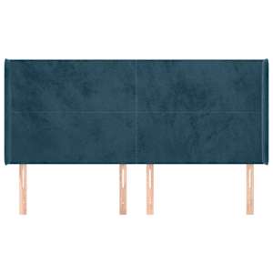 Čelo postele typu ušák tmavě modrá 163x16x118/128 cm samet - obrázek 3