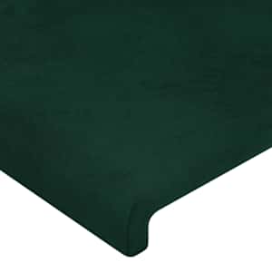 Čelo postele typu ušák tmavě zelená 183x16x118/128 cm samet - obrázek 5