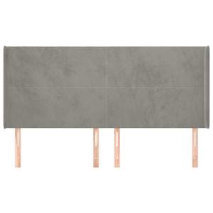 Čelo postele typu ušák světle šedé 203x16x118/128 cm samet - obrázek 3