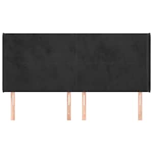 Čelo postele typu ušák černé 203x16x118/128 cm samet - obrázek 3
