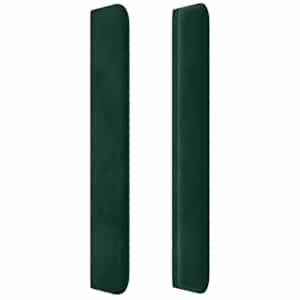 Čelo postele typu ušák tmavě zelená 203x16x118/128 cm samet - obrázek 4