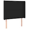 vidaXL voodipeats servadega, must, 83x16x118/128 cm, kunstnahk
