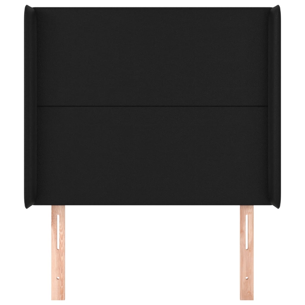 vidaXL Hoofdbord met randen 83x16x118/128 cm kunstleer zwart afbeelding
