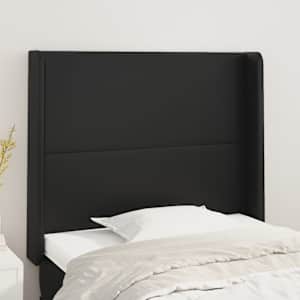 Čelo postele typu ušák černé 83x16x118/128 cm umělá kůže