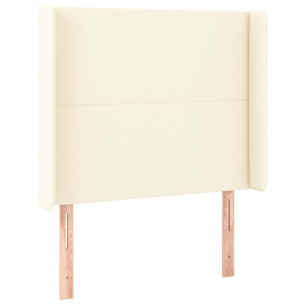 vidaXL Hoofdbord met randen 83x16x118/128 cm kunstleer crèmekleurig, foto 3