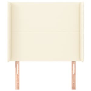 vidaXL T&ecirc;te de lit avec oreilles Cr&egrave;me 83x16x118/128 cm Similicuir