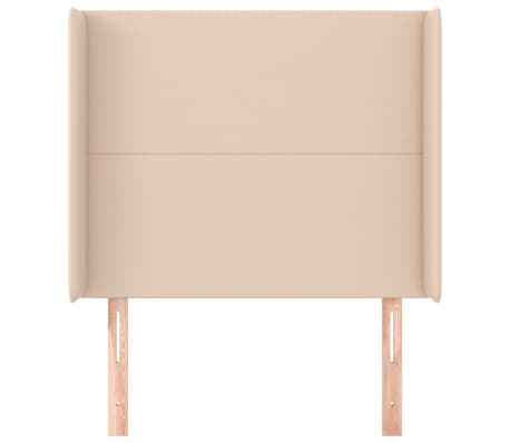 vidaXL Hoofdbord met randen 83x16x118/128 cm kunstleer cappuccinokleur