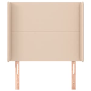 vidaXL Hoofdbord met randen 83x16x118/128 cm kunstleer cappuccinokleur