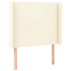 Čelo postele typu ušák krémové 93x16x118/128 cm umělá kůže - obrázek 2