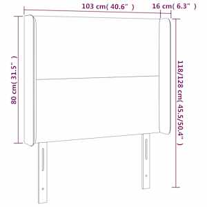 Čelo postele typu ušák černé 103x16x118/128 cm umělá kůže - obrázek 9