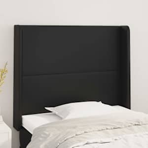 Čelo postele typu ušák černé 103x16x118/128 cm umělá kůže