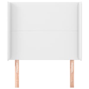 Čelo postele typu ušák bílé 103x16x118/128 cm umělá kůže - obrázek 3