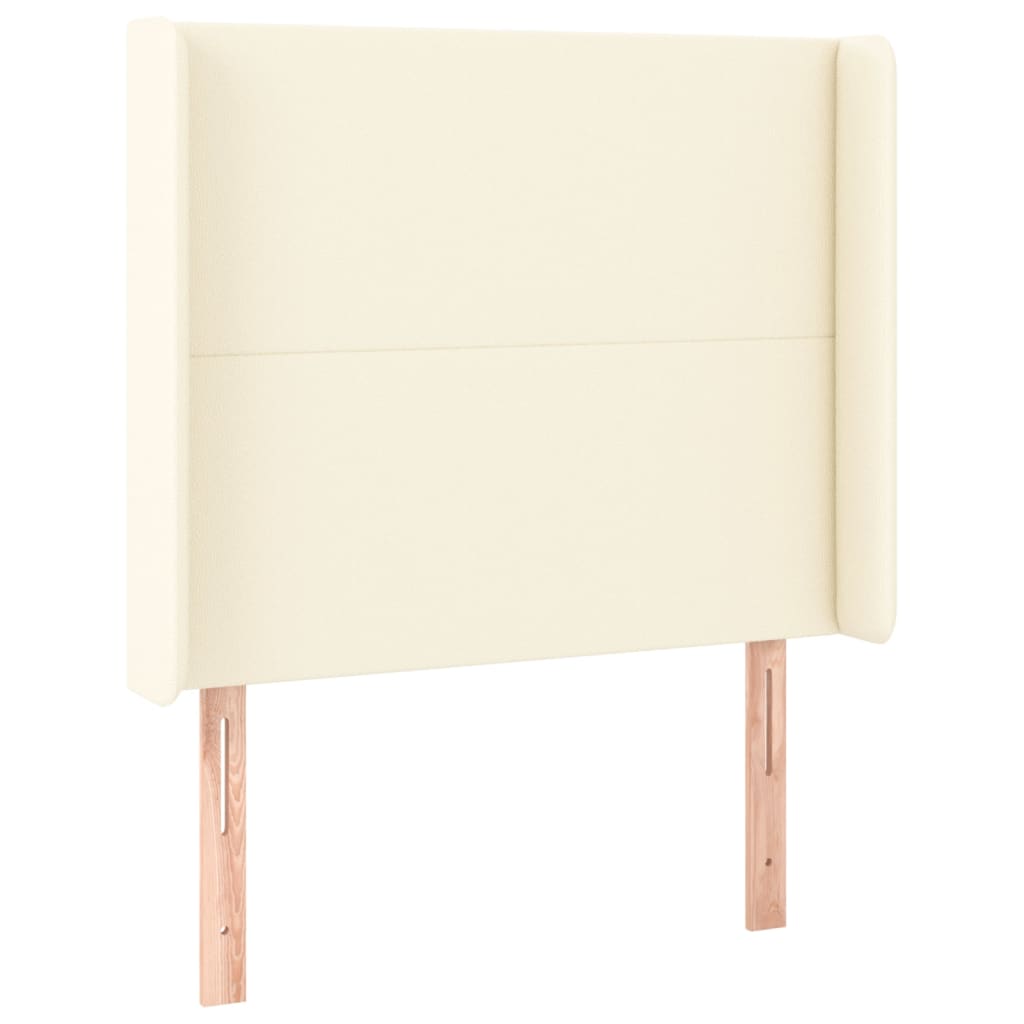 vidaXL Hoofdbord met randen 103x16x118/128 cm kunstleer crèmekleurig