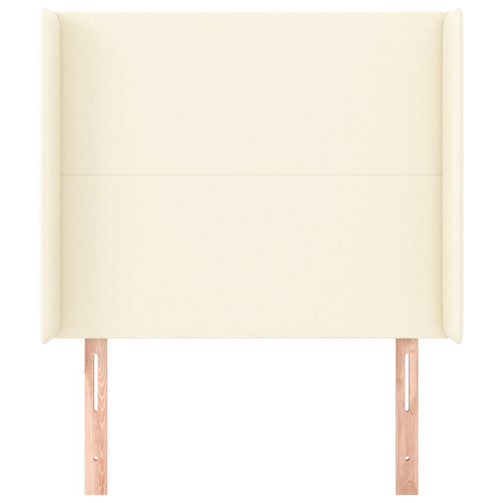 vidaXL Hoofdbord met randen 103x16x118/128 cm kunstleer crèmekleurig, foto 2