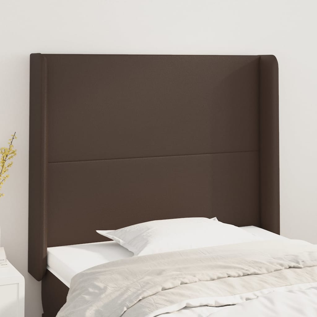 vidaXL Tăblie de pat cu aripioare, maro, 103x16x118/128 cm, piele eco vidaXL imagine 2022