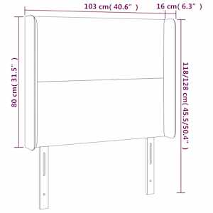 Čelo postele typu ušák cappuccino 103x16x118/128 cm umělá kůže - obrázek 9