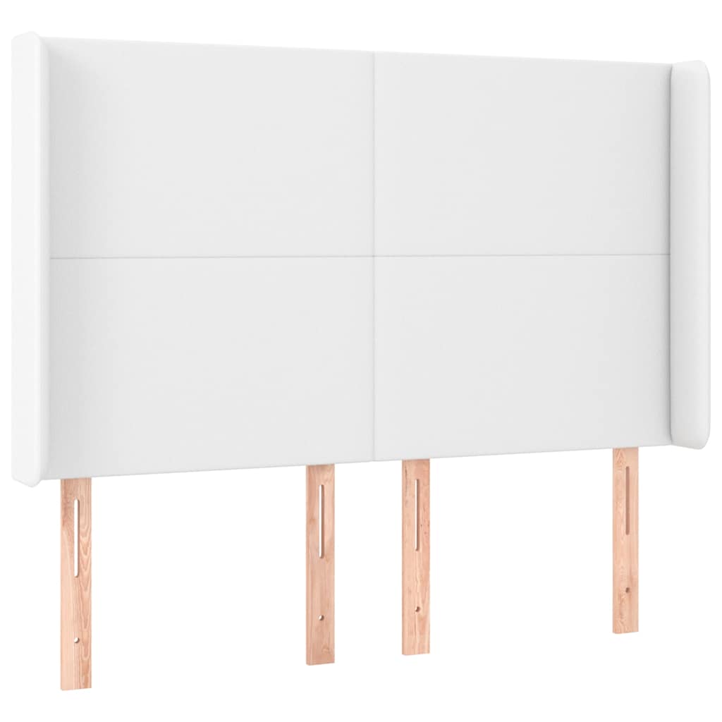 vidaXL Hoofdbord met randen 147x16x118/128 cm kunstleer wit, foto 3