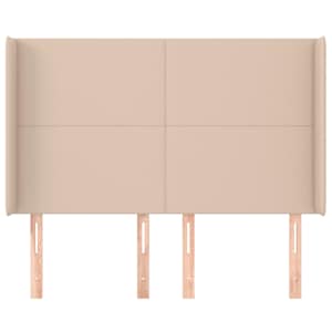 Čelo postele typu ušák cappuccino 147x16x118/128 cm umělá kůže - obrázek 3