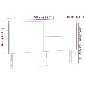 Čelo postele typu ušák černé 163x16x118/128 cm umělá kůže - obrázek 9