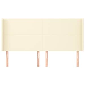 Čelo postele typu ušák krémové 163x16x118/128 cm umělá kůže - obrázek 3