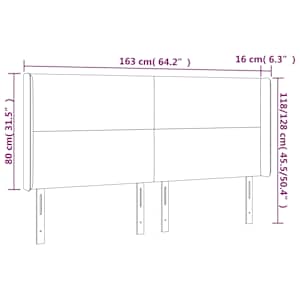 Čelo postele typu ušák krémové 163x16x118/128 cm umělá kůže - obrázek 9