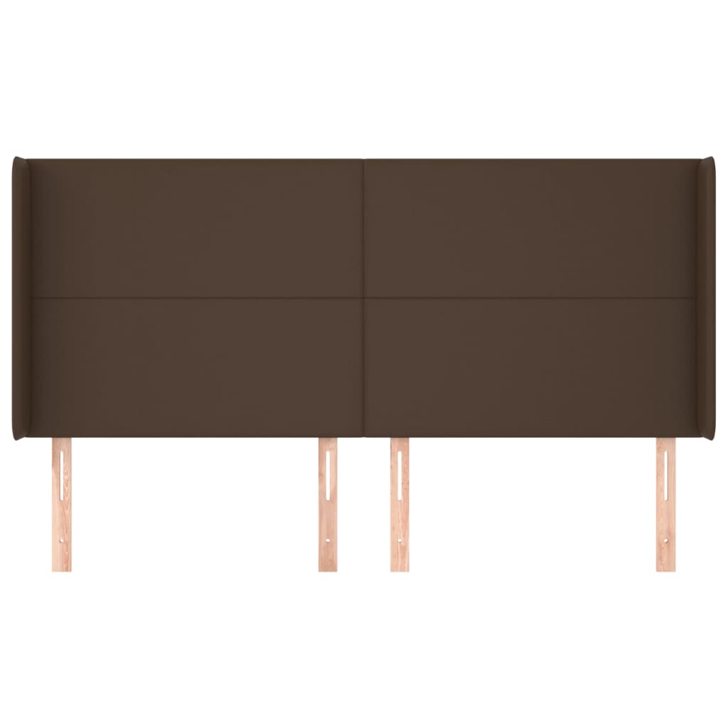 vidaXL Tête de lit avec oreilles Marron 163x16x118/128 cm Similicuir