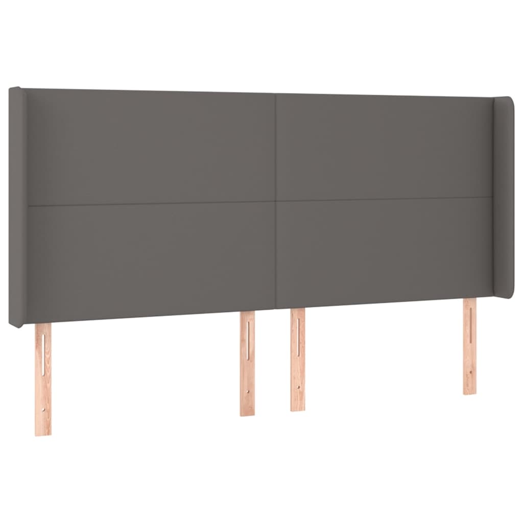 vidaXL Čelo postele typu ušák šedé 163x16x118/128 cm umělá kůže