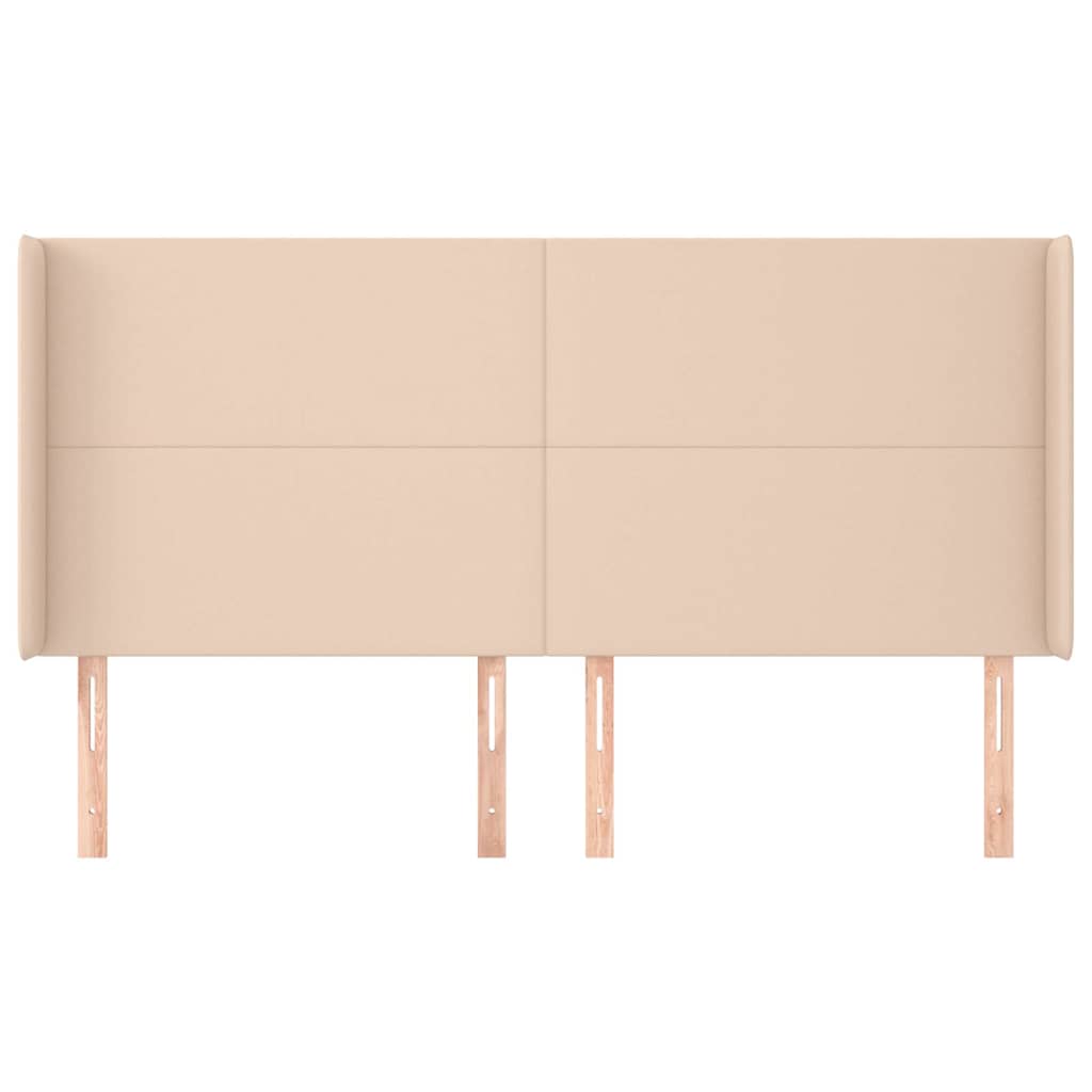 vidaXL Hoofdbord met randen 163x16x118/128cm kunstleer cappuccinokleur bruin, foto 2