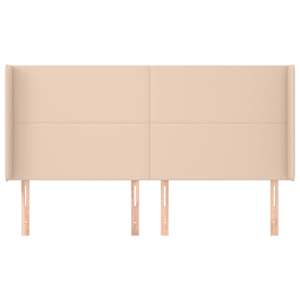 Čelo postele typu ušák cappuccino 163x16x118/128 cm umělá kůže - obrázek 3