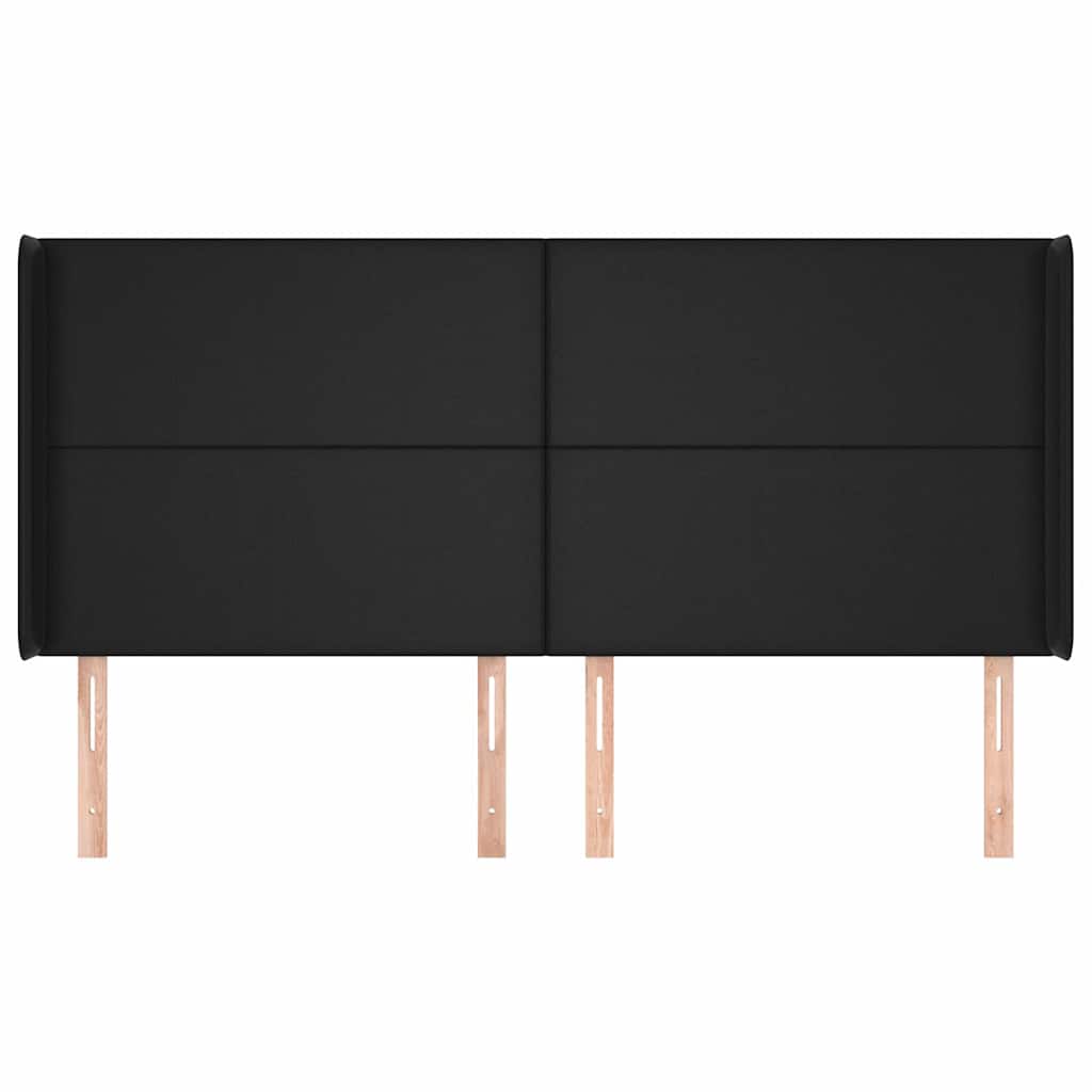 vidaXL Hoofdbord met randen 183x16x118/128 cm kunstleer zwart, foto 2