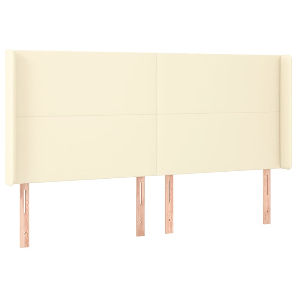 vidaXL Čelo postele typu ušák krémové 183x16x118/128 cm umělá kůže