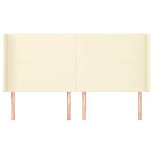 Čelo postele typu ušák krémové 183x16x118/128 cm umělá kůže - obrázek 3
