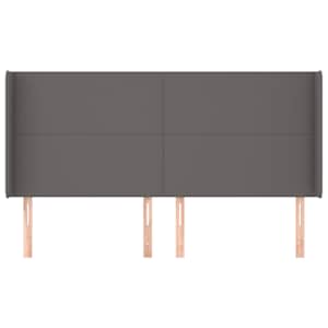 Čelo postele typu ušák hnědé 183x16x118/128 cm umělá kůže - obrázek 3