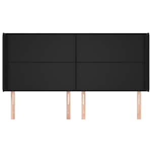 Čelo postele typu ušák černé 203x16x118/128 cm umělá kůže - obrázek 3