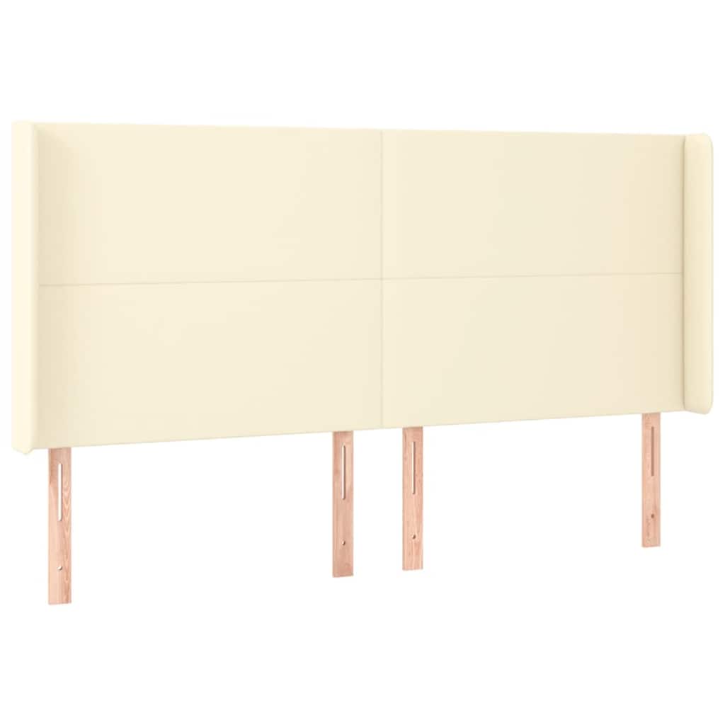 vidaXL Čelo postele typu ušák krémové 203x16x118/128 cm umělá kůže