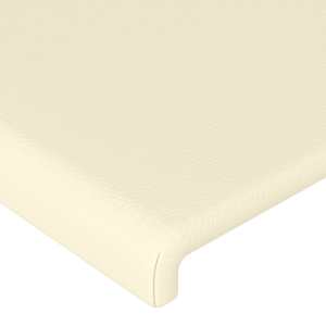 Čelo postele typu ušák krémové 203x16x118/128 cm umělá kůže - obrázek 5