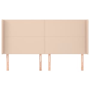 Čelo postele typu ušák cappuccino 203x16x118/128 cm umělá kůže - obrázek 3