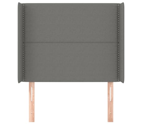 vidaXL T&ecirc;te de lit avec oreilles Gris fonc&eacute; 83x16x118/128 cm Tissu