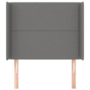 vidaXL T&ecirc;te de lit avec oreilles Gris fonc&eacute; 83x16x118/128 cm Tissu